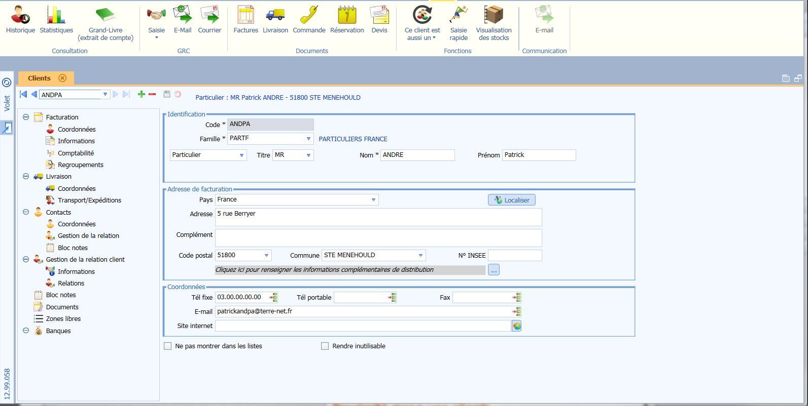 ISAFACT - TPE/PME - Fiche client